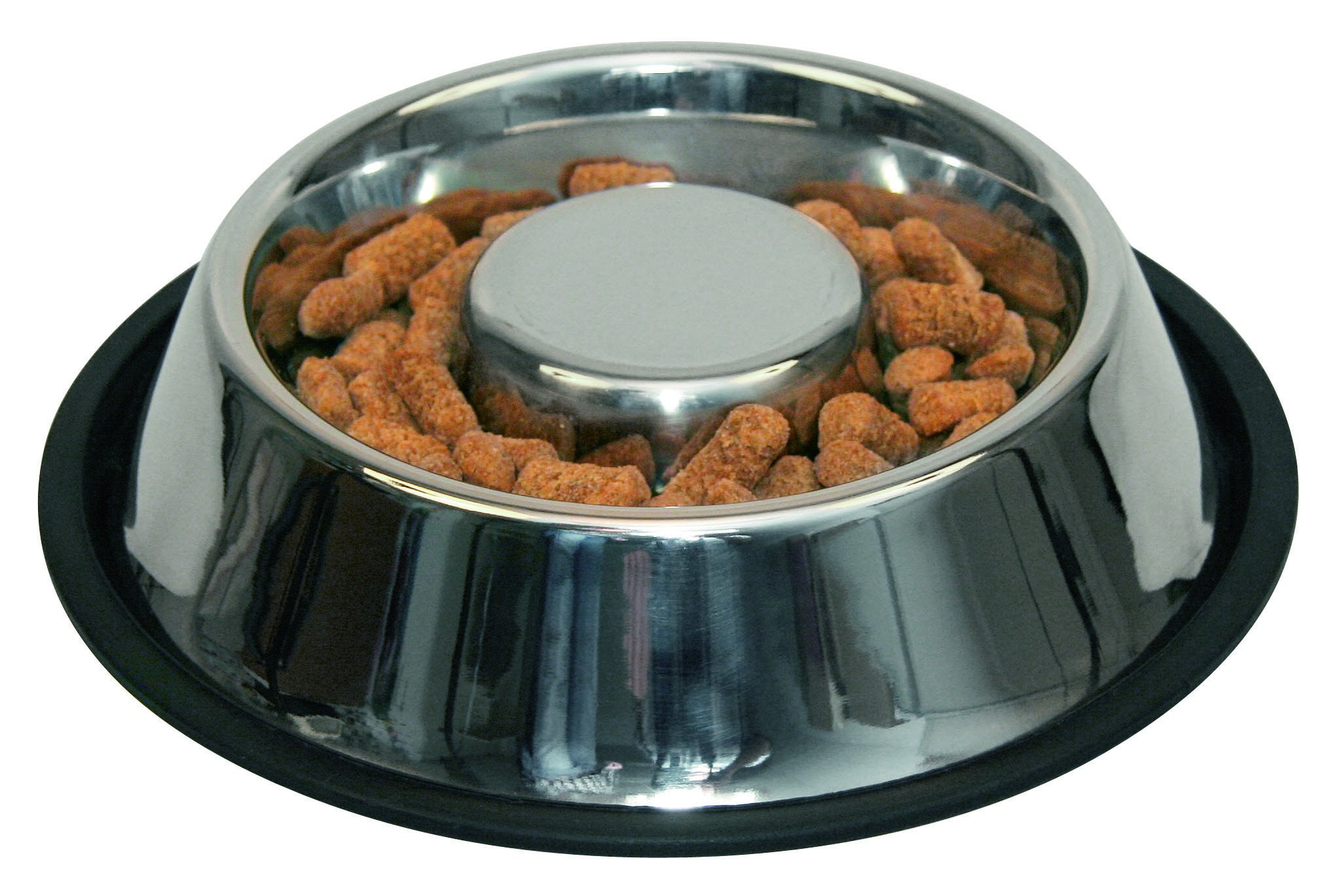 kerbl-pet-edelstahlnapf-anti-dribble-500-ml-gegen-hastiges-fressen image 1