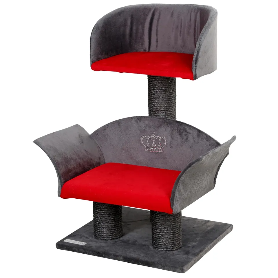 kerbl-pet-kratzbaum-lounge-deluxe-70-cm-grau-rot image 1