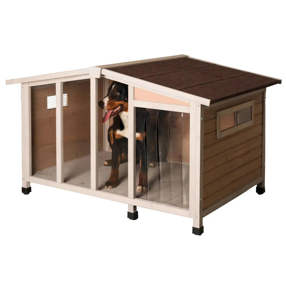 kerbl-pet-hundeh-tte-overview-mit-schiebefenstern-134-x-92-x-82-cm-wetterfest image 1