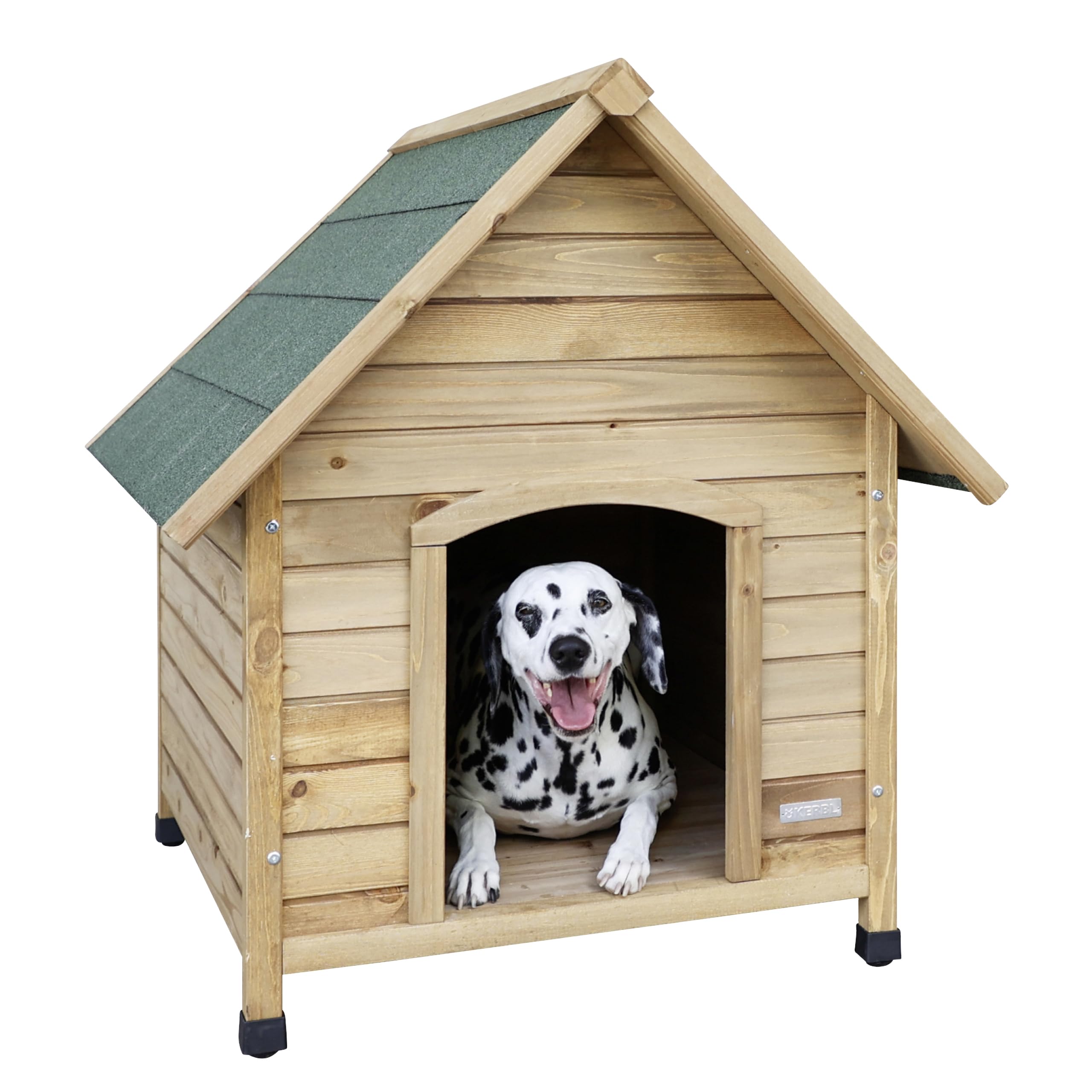 kerbl-pet-wetterfeste-hundeh-tte-mit-bitumendach-braun-gr-n-100x88x99-cm image 1