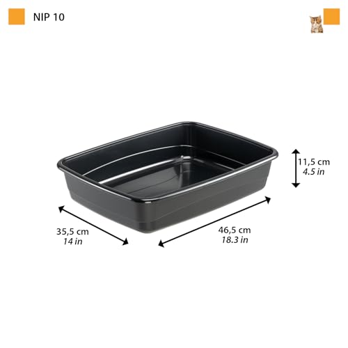 ferplast-nip-10-offene-katzentoilette-schwarz-46-5-x-35-5-x-h-11-5-cm image 5