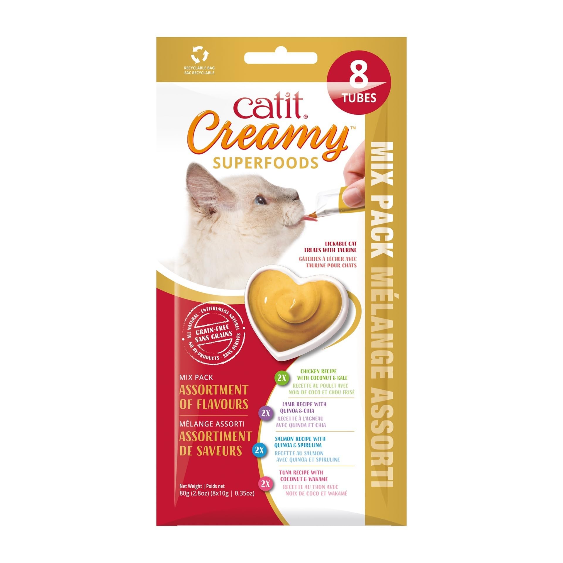 catit-creamy-superfood-leckpaste-multipack-8-x-10-g-huhn-lamm-lachs-thunfisch image 1