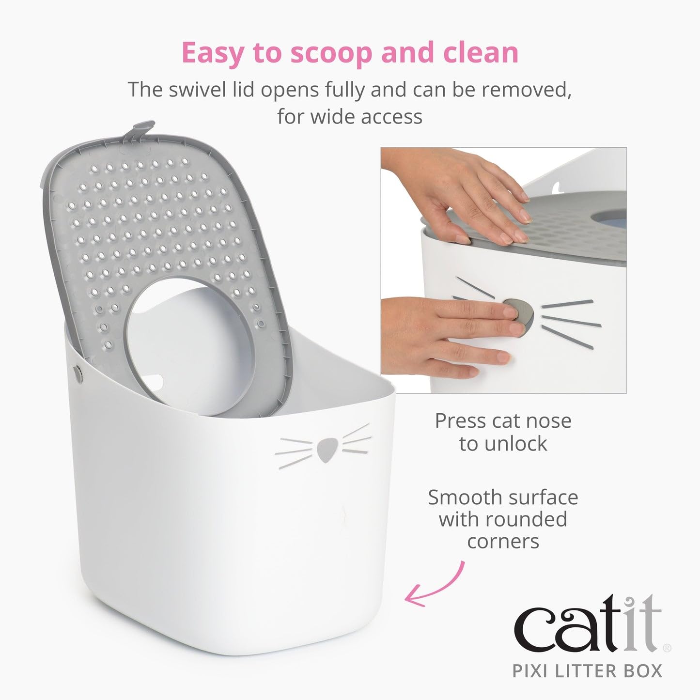 catit-pixi-katzentoilette-top-entry-grau image 4
