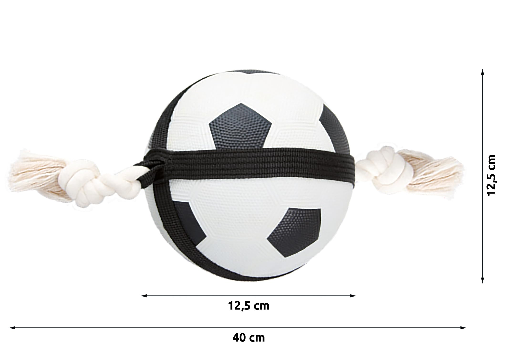 karlie-action-fu-ball-hundespielzeug-gummi-schwarz-wei-40x12-5x12-5-cm image 5