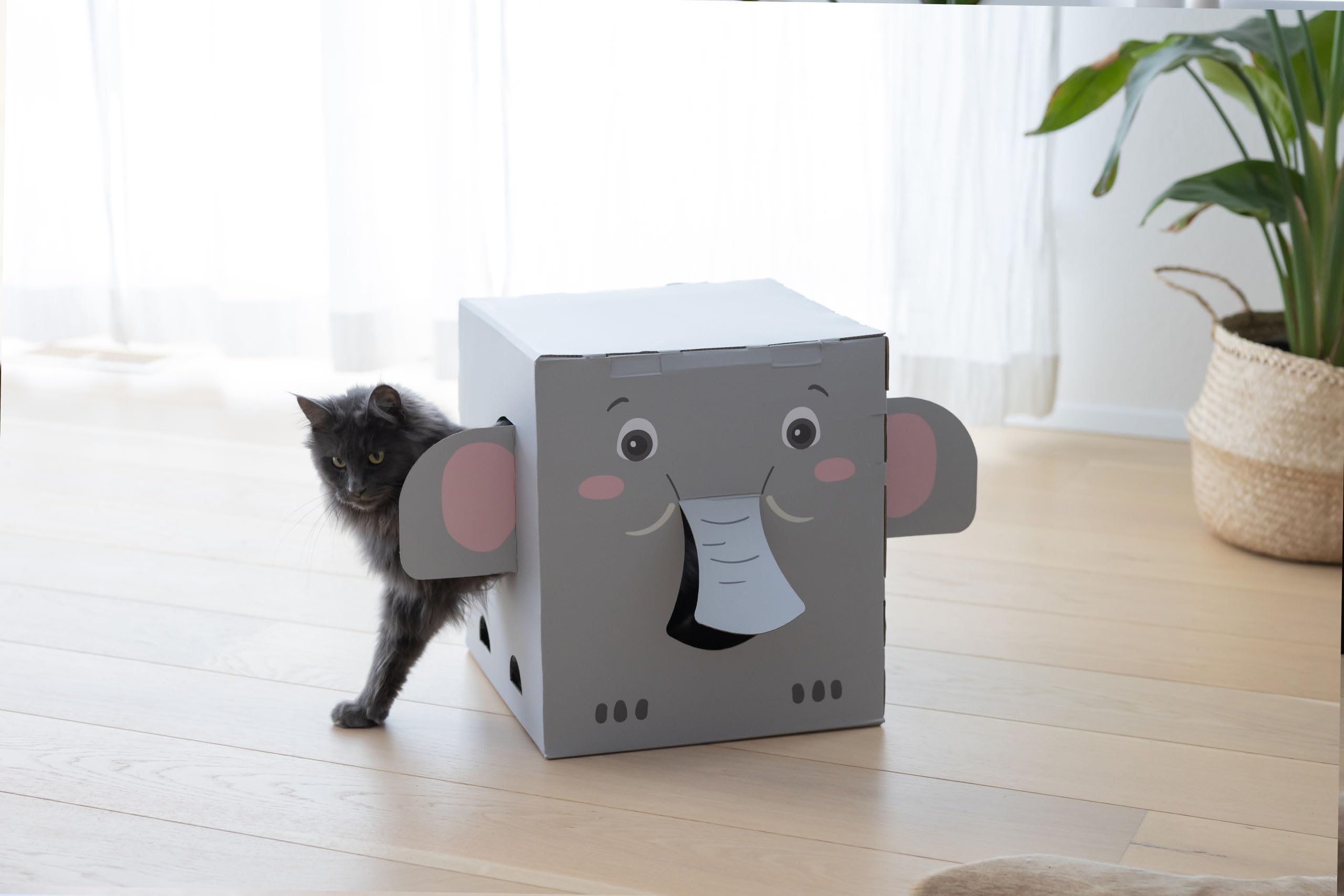 kerbl-pet-katzenkratzhaus-elefant-35x35x39cm-grau image 4