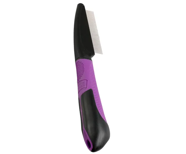 karlie-flohkamm-mit-griff-f-r-katzen-21-x-4-5-cm-lila-schwarz image 1