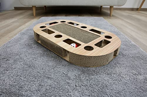 kerbl-pet-ovalo-katzenkratzbrett-52-x-31-x-8-5-cm-mit-catnip-und-spielb-llen image 5
