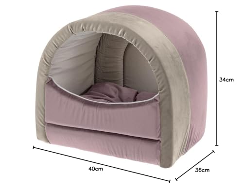 ferplast-majesty-20-katzenhaus-runde-samt-katzenh-hle-40-x-34-x-h-36-cm-rosa image 4