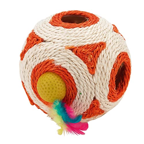 kerbl-pet-spielw-rfel-rassel-feder-ball-12-cm-katzenspielzeug image 2