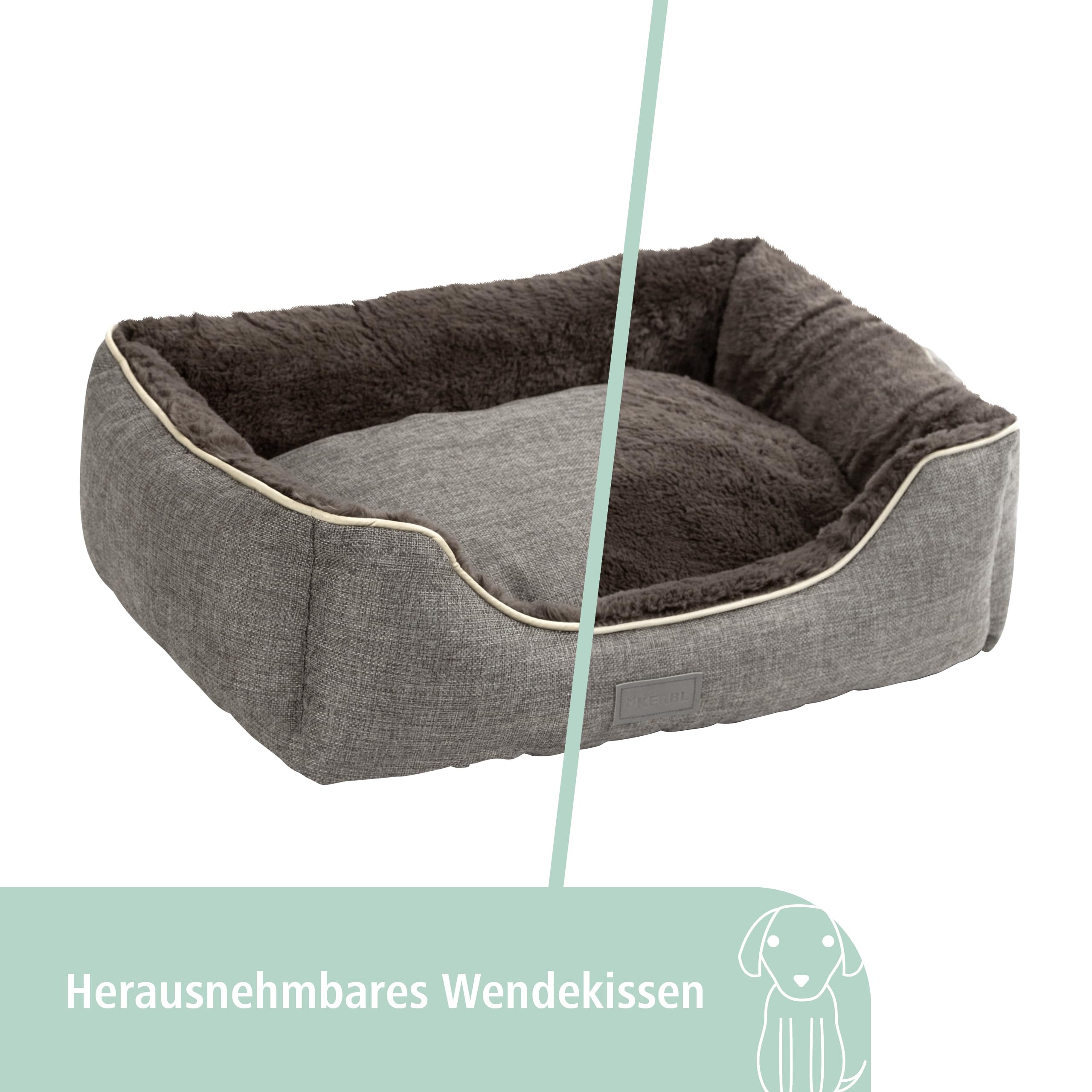 kerbl-pet-kuschelbett-samuel-grau-dunkelgrau-50-x-40-x-15-cm image 3