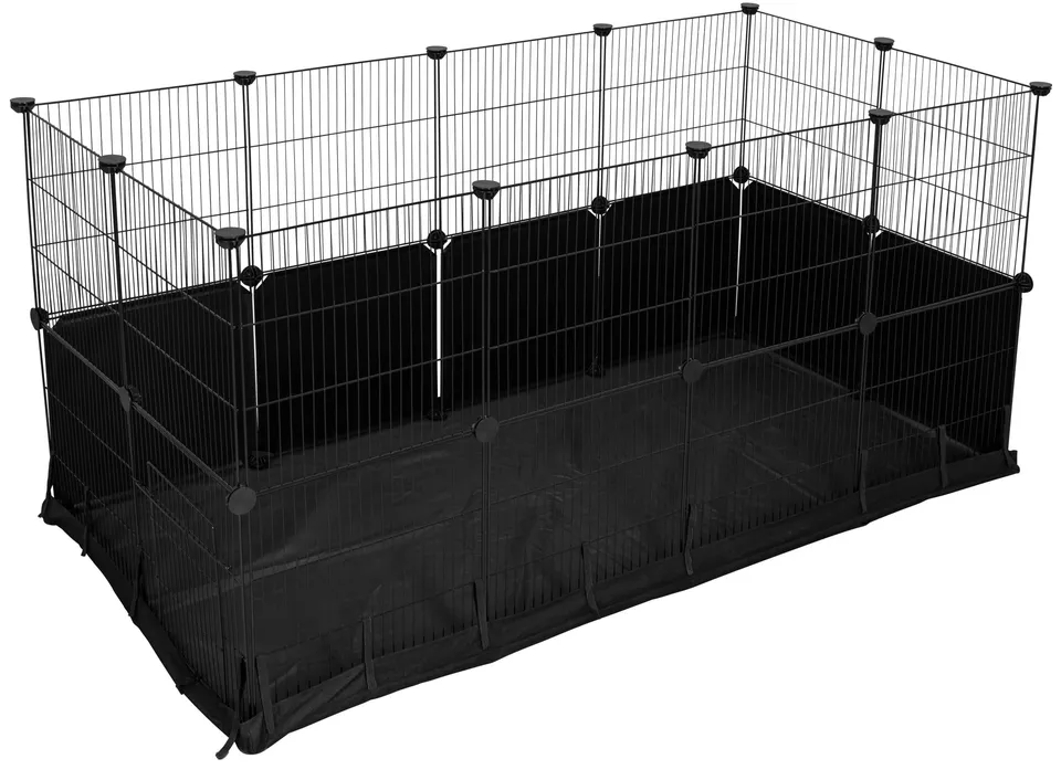 kerbl-pet-indoor-gehege-hoppla-schwarz-144x72x72-cm-f-r-kaninchen-und-nager image 1