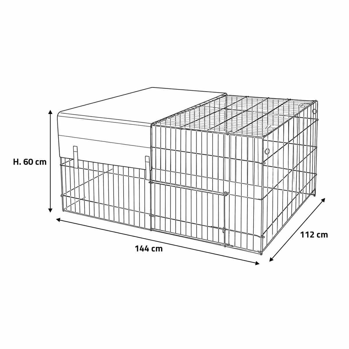 kerbl-pet-freilaufgehege-144x112x60-cm-verzinkt-mit-sonnenschutz image 6