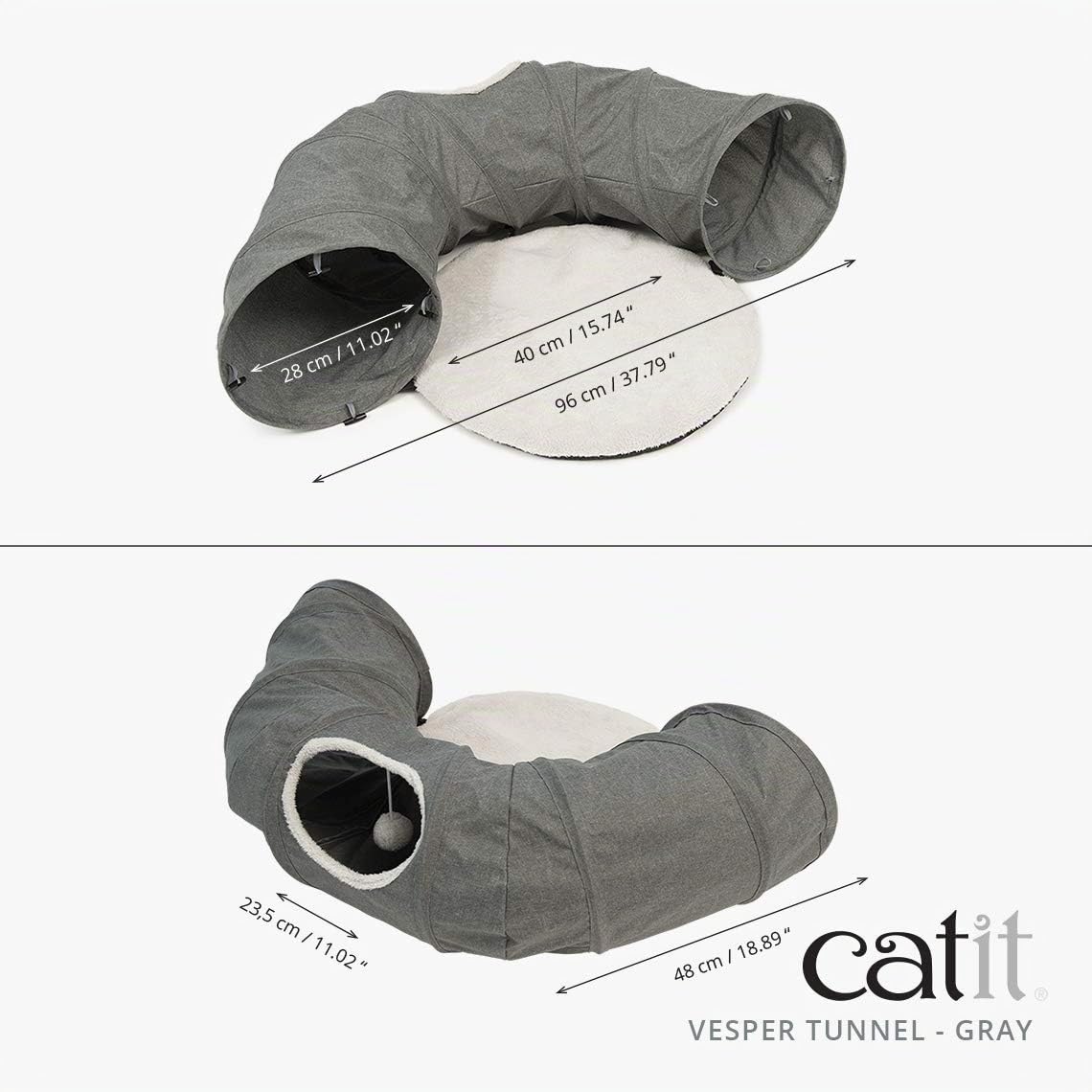 catit-vesper-tunnel-katzenm-bel-mit-schlafkissen-grau image 5