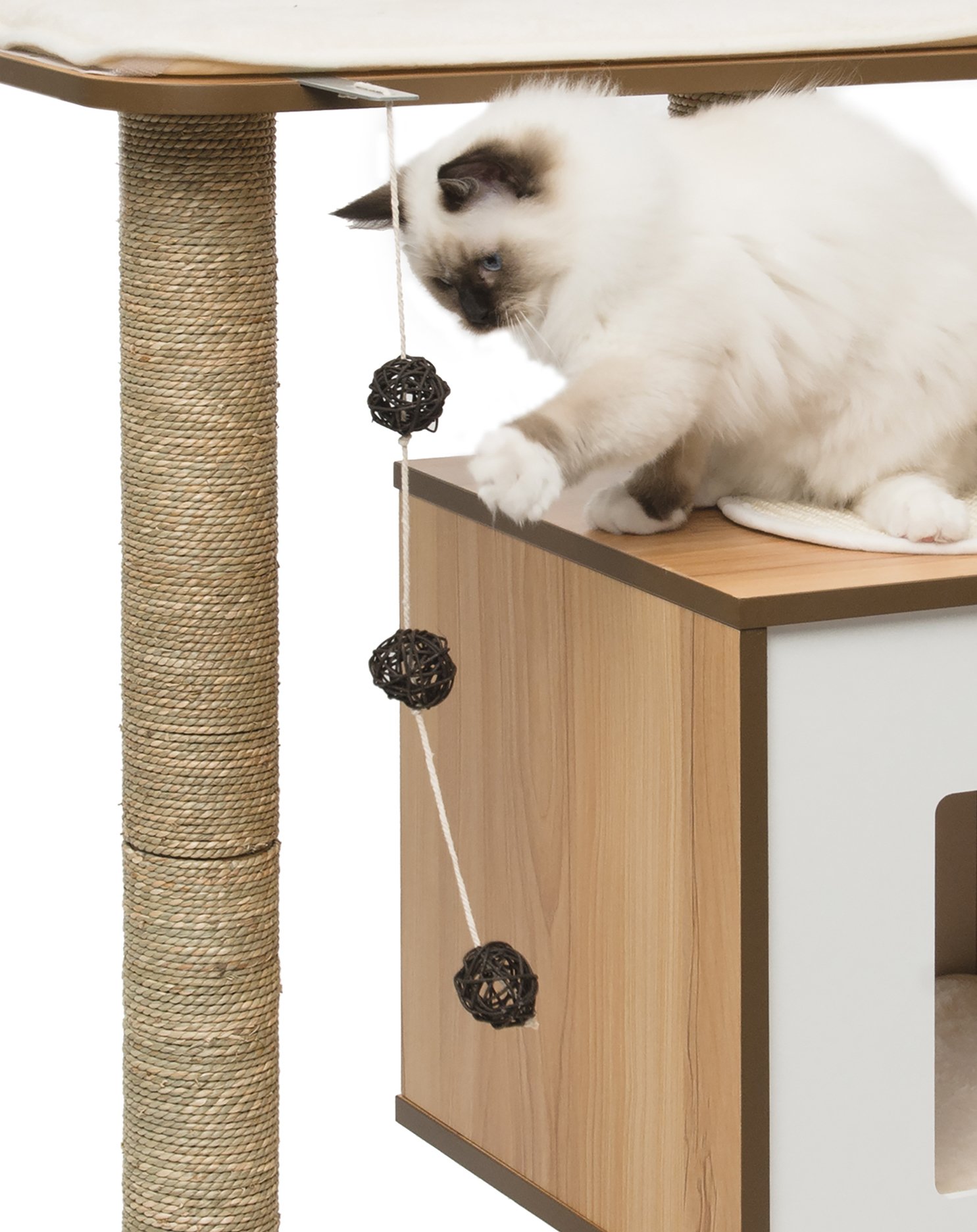 catit-vesper-base-katzenm-bel-kubus-h-hle-mit-plattform-walnuss image 3
