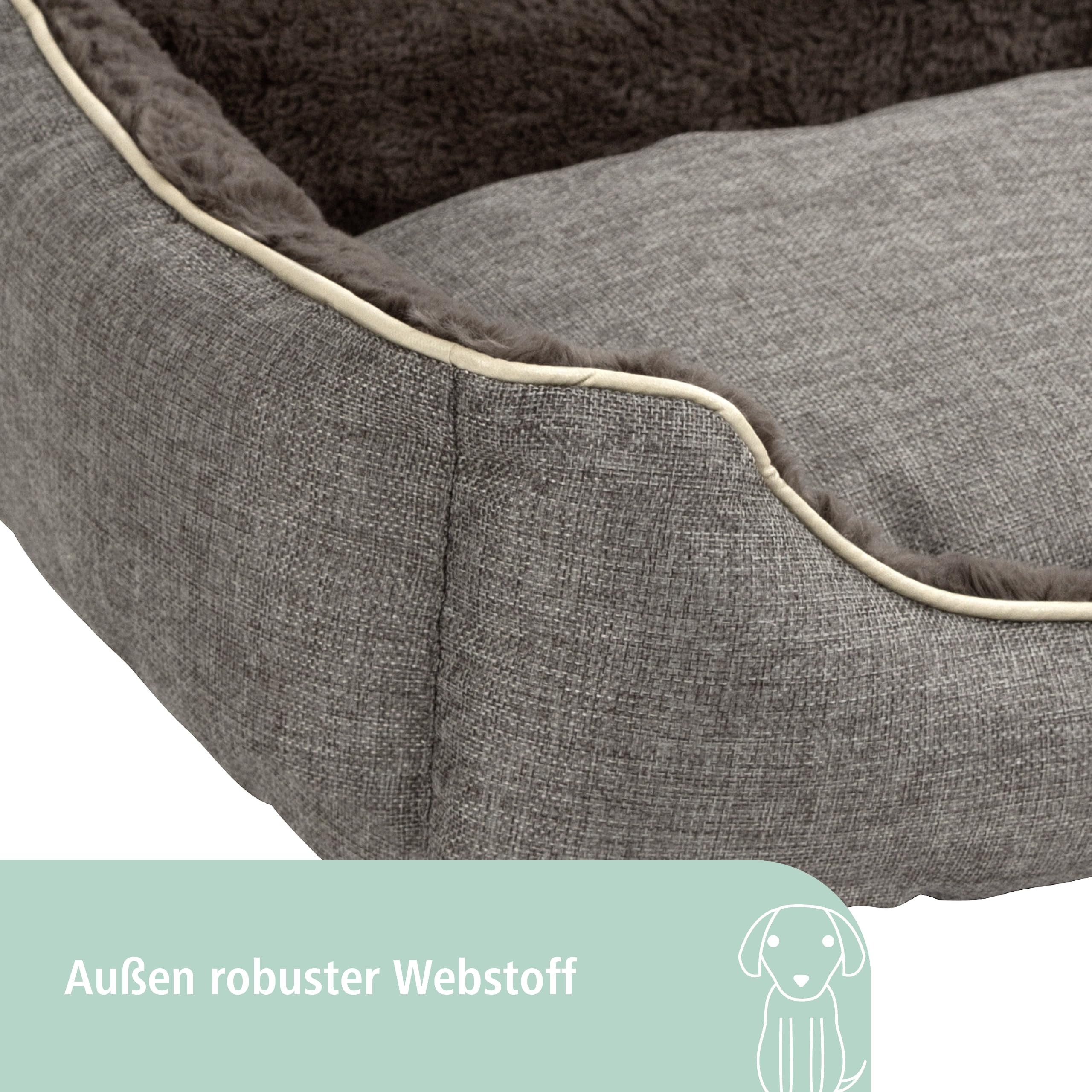 kerbl-pet-kuschelbett-samuel-grau-dunkelgrau-50-x-40-x-15-cm image 4