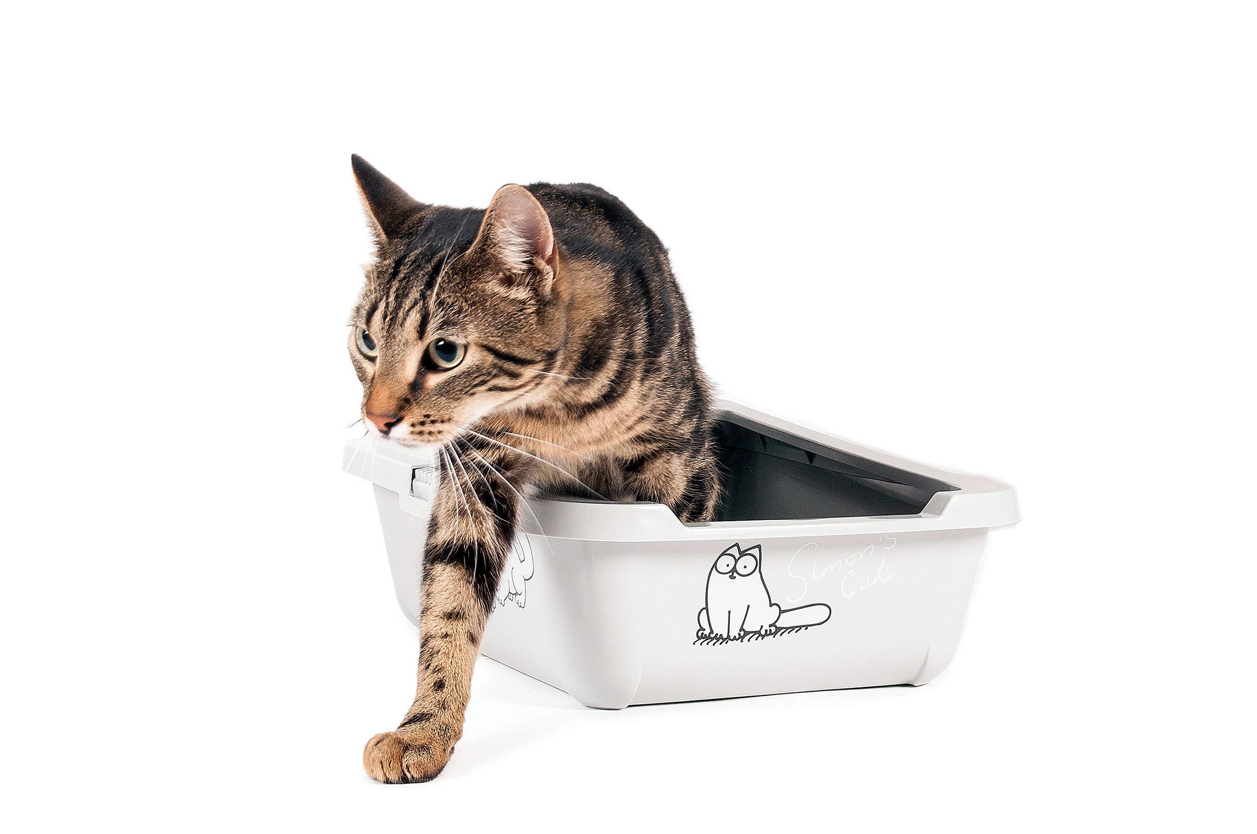 karlie-simon-s-cat-katzentoilette-mit-rand-43x32x16-cm-grau image 5