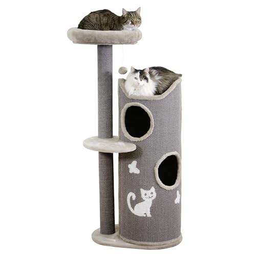 kerbl-pet-kratzbaum-tiana-grau-73-5-x-45-x-130-cm-f-r-mehrere-katzen image 6