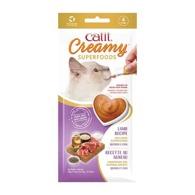 catit-creamy-superfood-leckpaste-katze-lamm-mit-quinoa-chia-4-x-10-g image 1