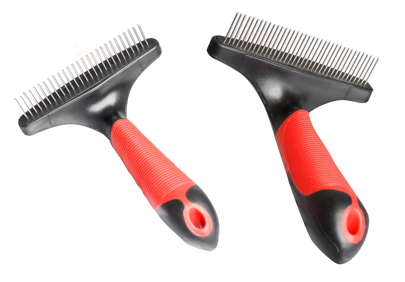 karlie-striegel-mit-rotierenden-zinken-grob-rot-schwarz-16-x-11-x-5-cm image 3