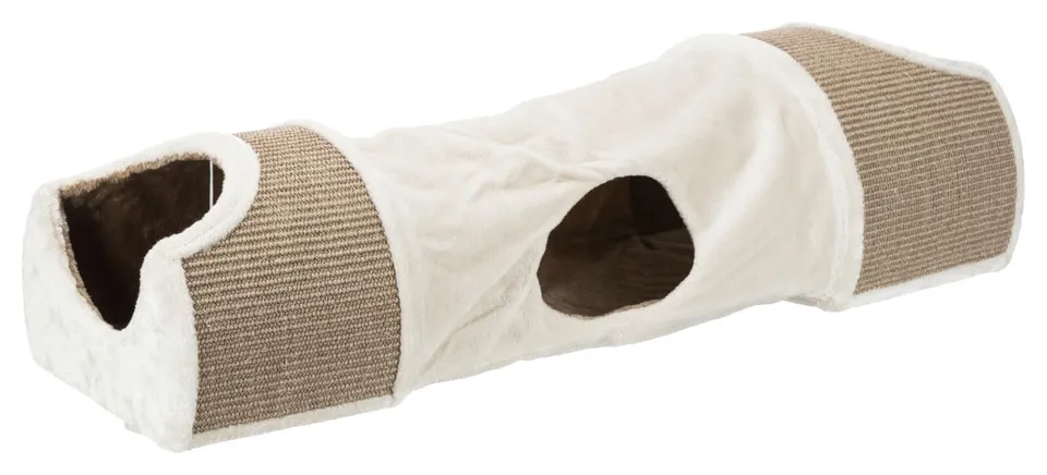 trixie-43004-kratztunnel-f-r-katzen-110-x-30-x-38-cm-lichtgrau-braun-taupe image 1