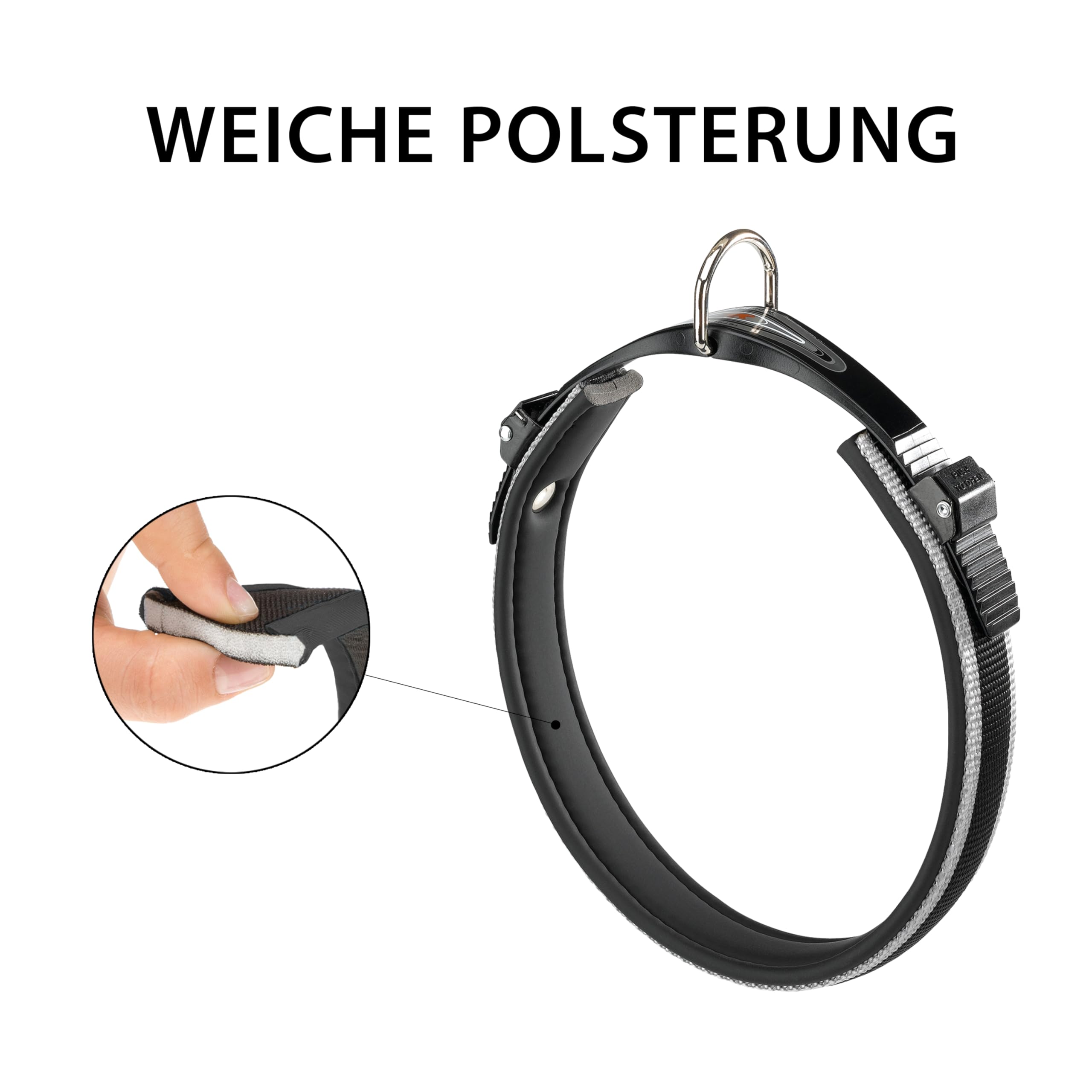 ferplast-ergocomfort-c15-33-hundehalsband-f-r-kleine-hunde-bis-20-kg-silber-25-3 image 5