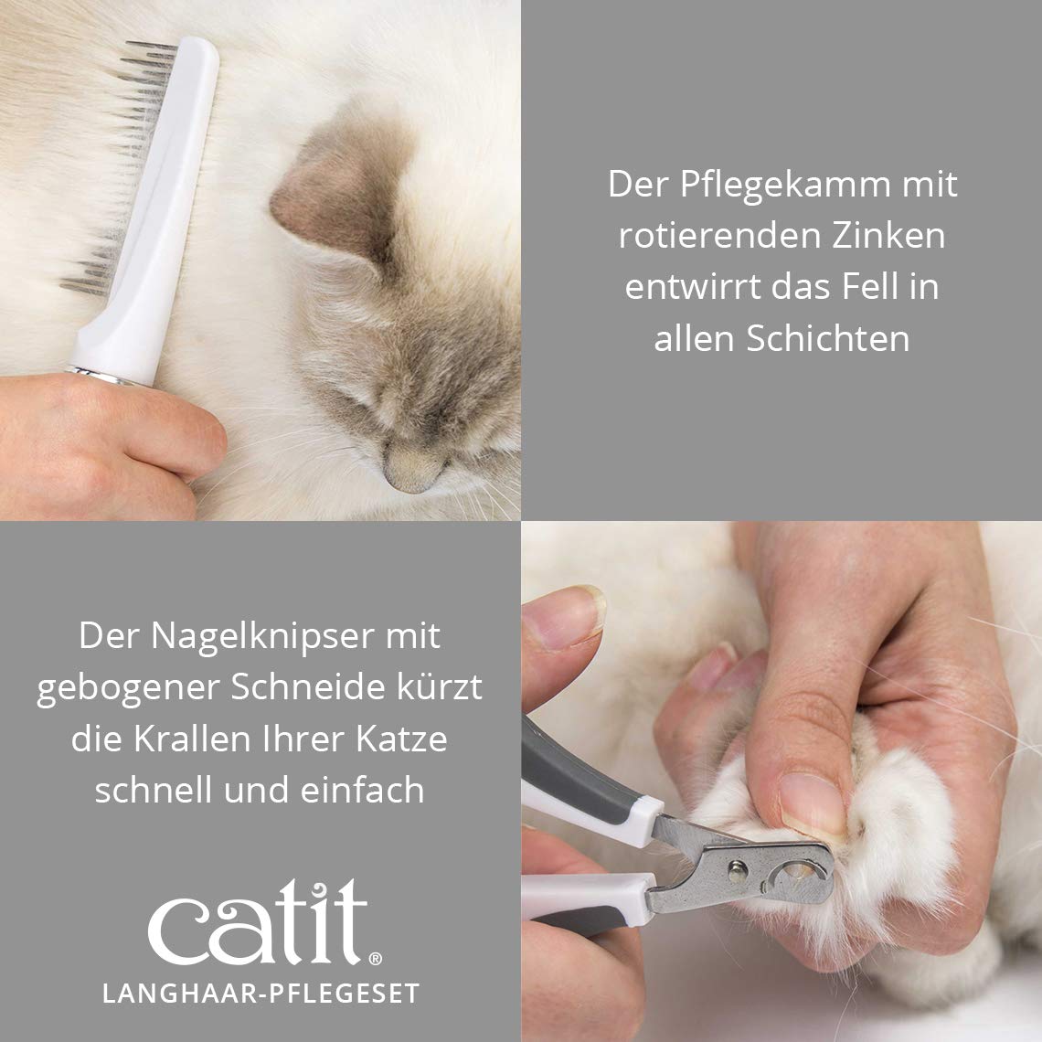 catit-langhaar-fellpflege-set-5-teilig-mit-aufbewahrungsbox image 7