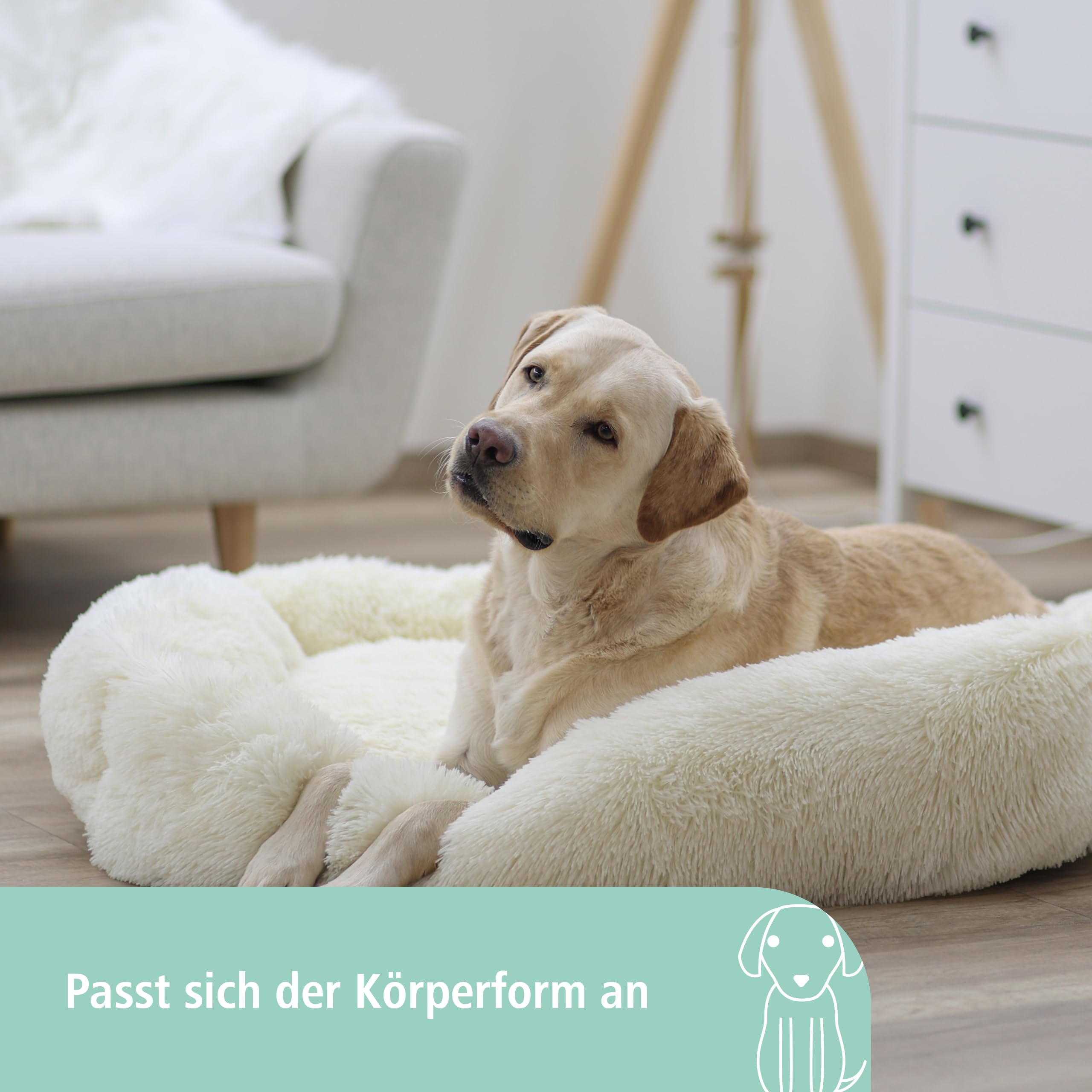 kerbl-pet-kuschelbett-fluffy-creme-60-x-40-x-22-cm-hundebett image 4
