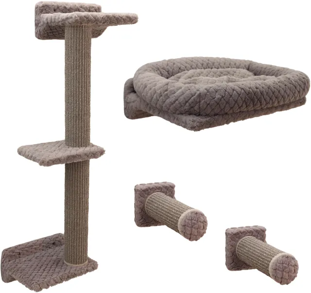 kerbl-pet-monte-alpi-kletterwand-wandkratzbaum-8-teilig-taupe-bis-10-kg image 1