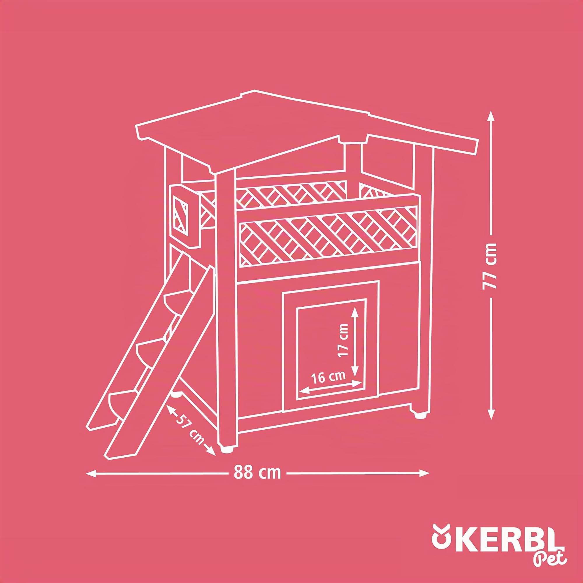 kerbl-katzenhaus-4-seasons-deluxe-88-x-57-x-77-cm-isoliert-mit-bitumendach image 8