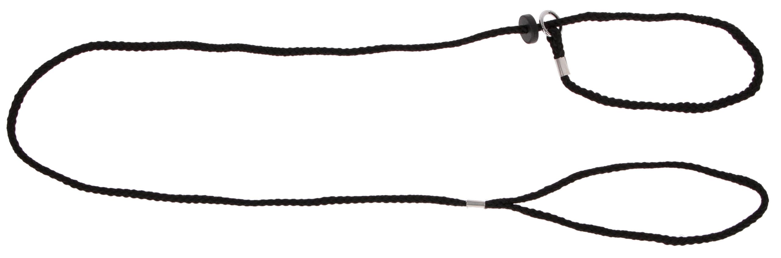kerbl-pet-vorf-hrleine-nylon-mit-halsung-6-mm-x-125-cm-schwarz image 1