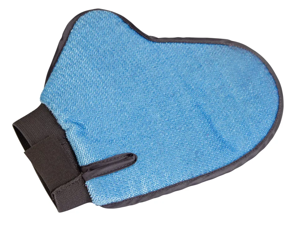 kerbl-pet-fellpflege-fusselhandschuh-23-cm-blau-anthrazit image 1