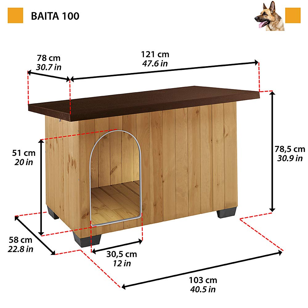 ferplast-baita-100-outdoor-hundeh-tte-fsc-holz-121-x-78-x-79-cm image 2