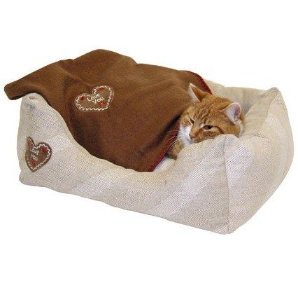 kerbl-pet-kuschelbett-love-you-beige-inkl-fleecedecke image 6