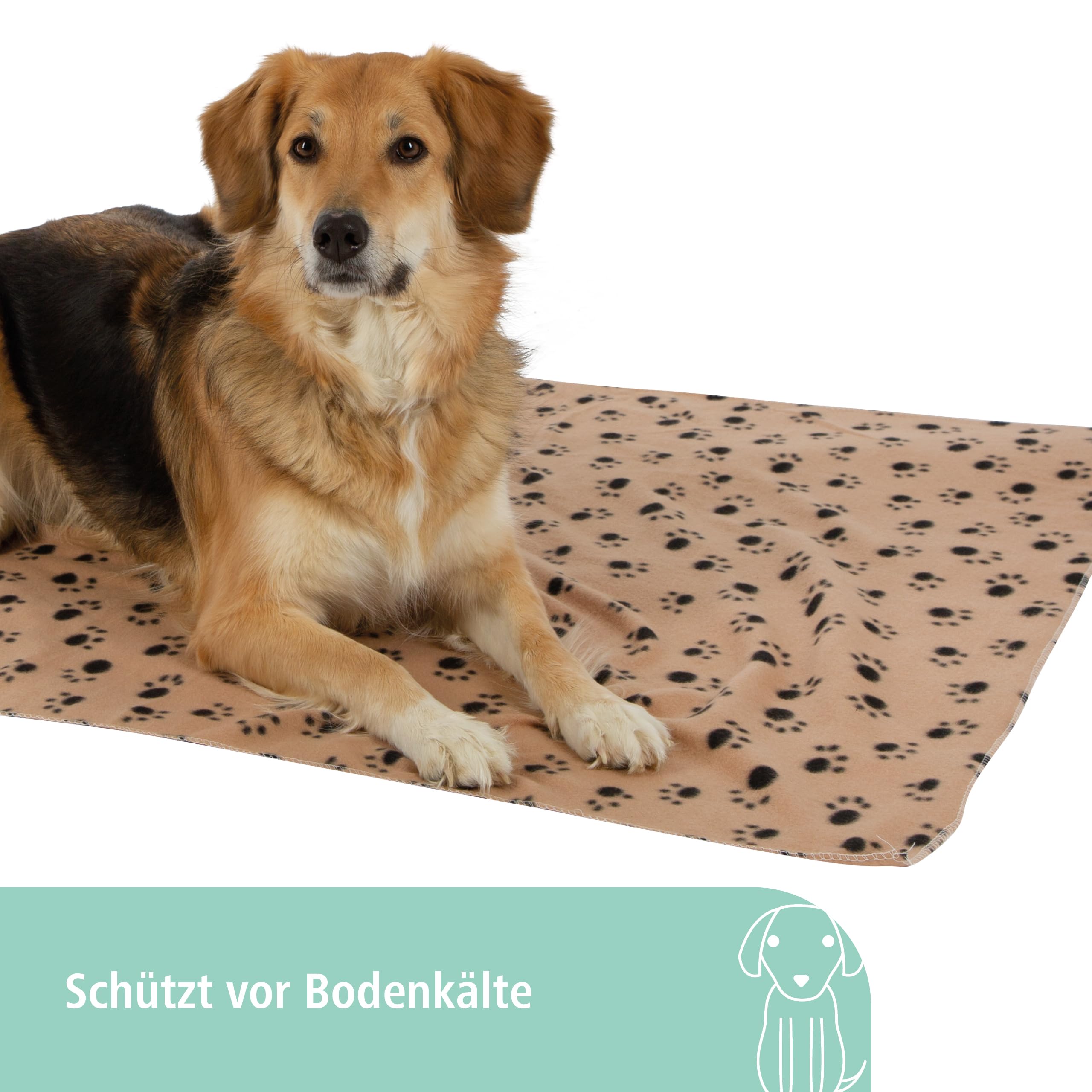 kerbl-pet-hundedecke-stella-mit-pfotenmotiv-fleece-beige-140-x-100-cm image 5