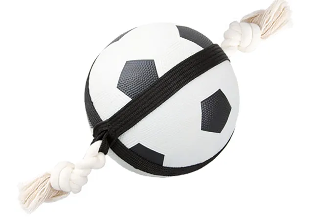 karlie-action-fu-ball-hundespielzeug-gummi-schwarz-wei-40x12-5x12-5-cm image 1