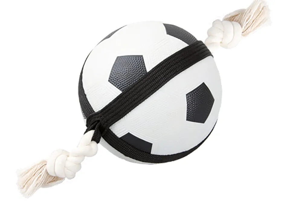 karlie-action-fu-ball-hundespielzeug-gummi-schwarz-wei-40x12-5x12-5-cm image 1