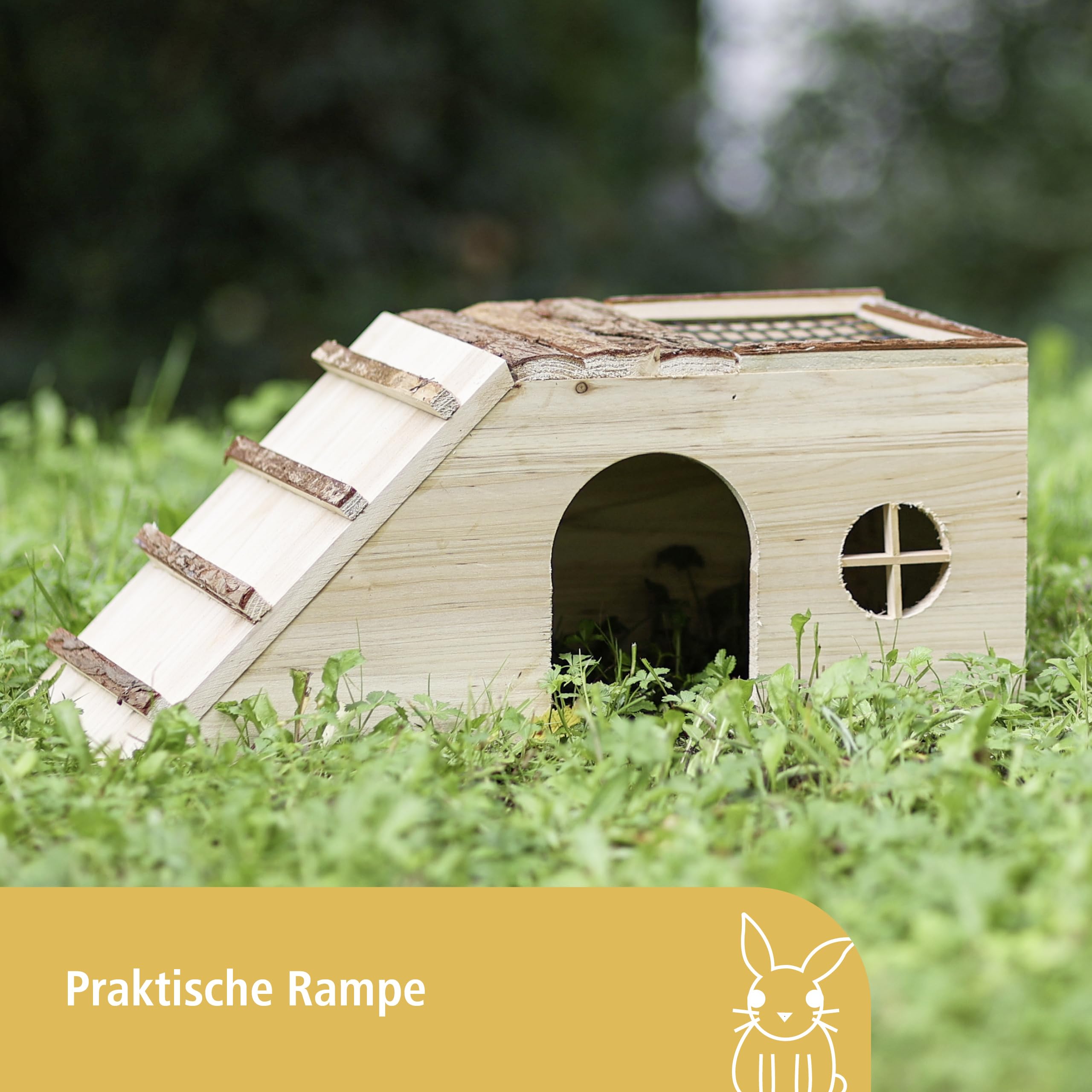 kerbl-pet-nagerhaus-mit-rampe-nature-48-x-22-x-20-cm-holz-vormontiert-mit-dachga image 3