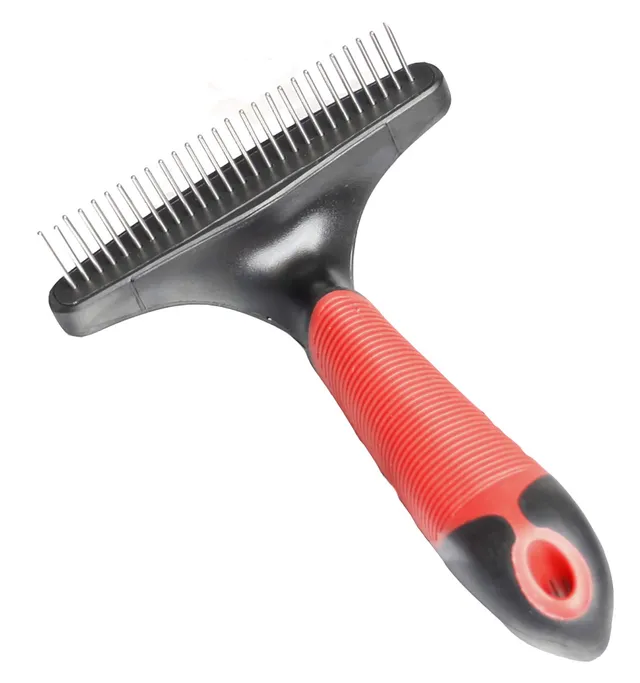 karlie-striegel-mit-rotierenden-zinken-grob-rot-schwarz-16-x-11-x-5-cm image 1