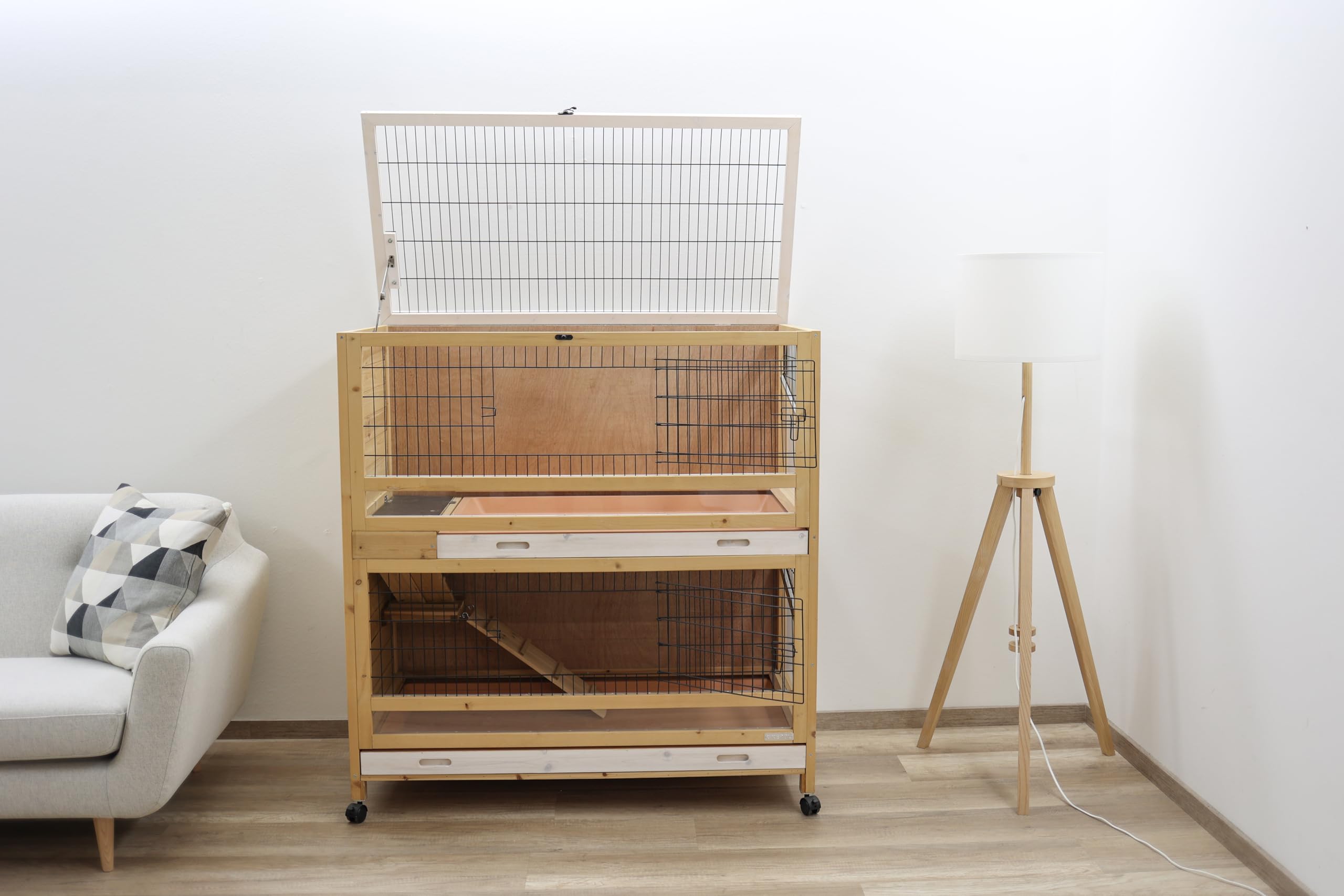 kerbl-indoor-deluxe-kleintierk-fig-115x60x118-cm-holz-2-etagen image 2
