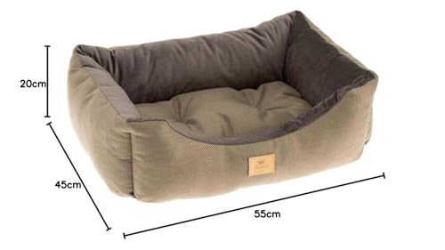ferplast-chester-50-hundebett-katzenbett-sofa-braun-tweed-samt-55-x-45-x-h-20-cm image 4