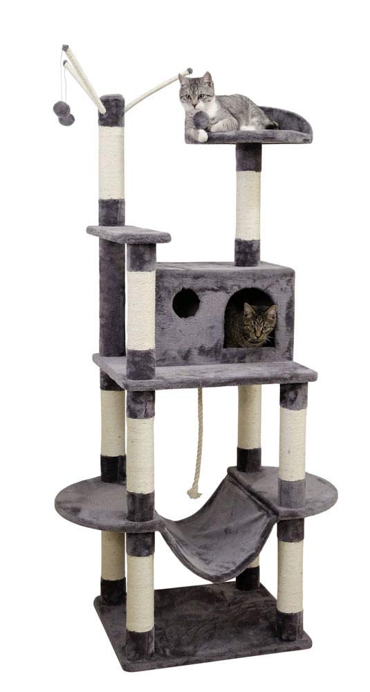 kerbl-pet-kratzbaum-matteo-grau-59x52x180-cm image 6