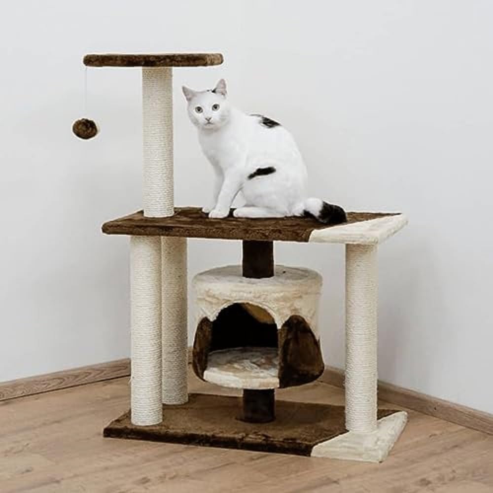 kerbl-pet-kratzbaum-jade-pro-96-cm-braun-beige-holz-pl-sch-sisal-mit-spielball image 2