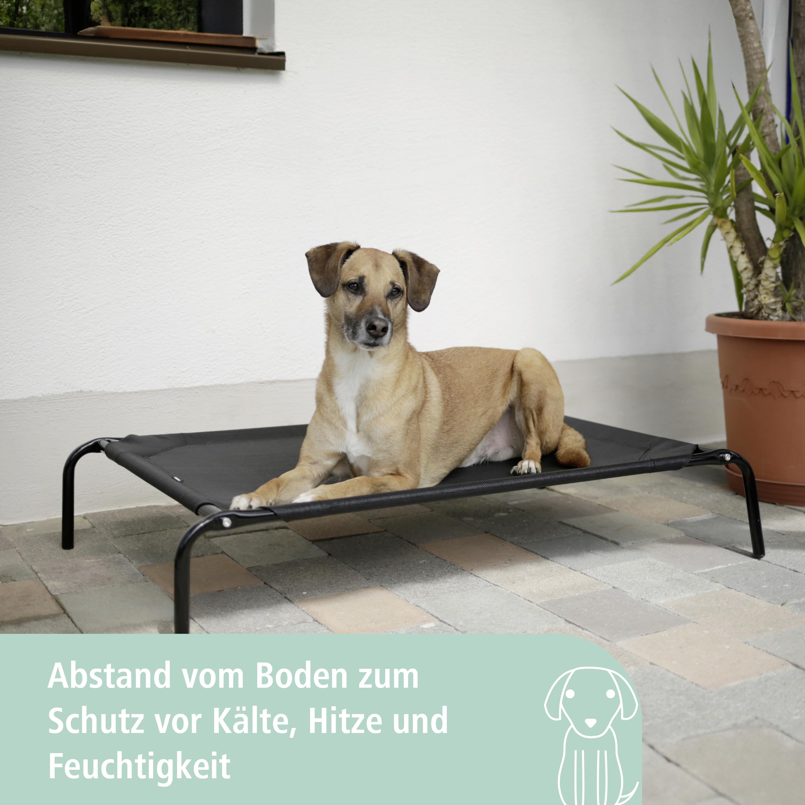kerbl-pet-hundeliege-vacation-schwarz-107-x-65-x-20-cm-erh-htes-hundebett image 2