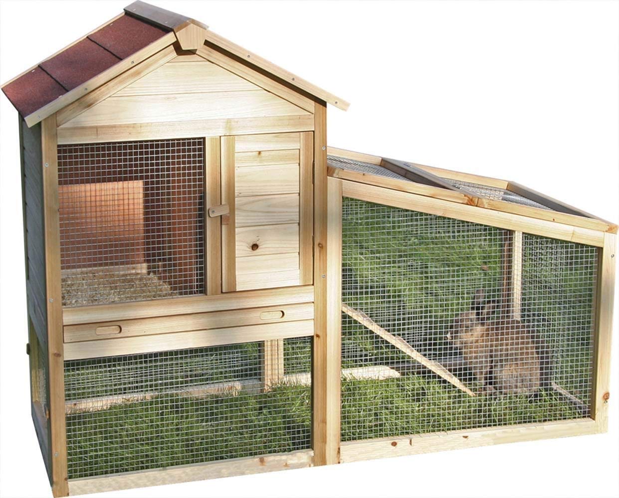 kerbl-pet-nagerhaus-freetime-140x65x100-cm-holz-mit-auslauf-und-wanne image 1
