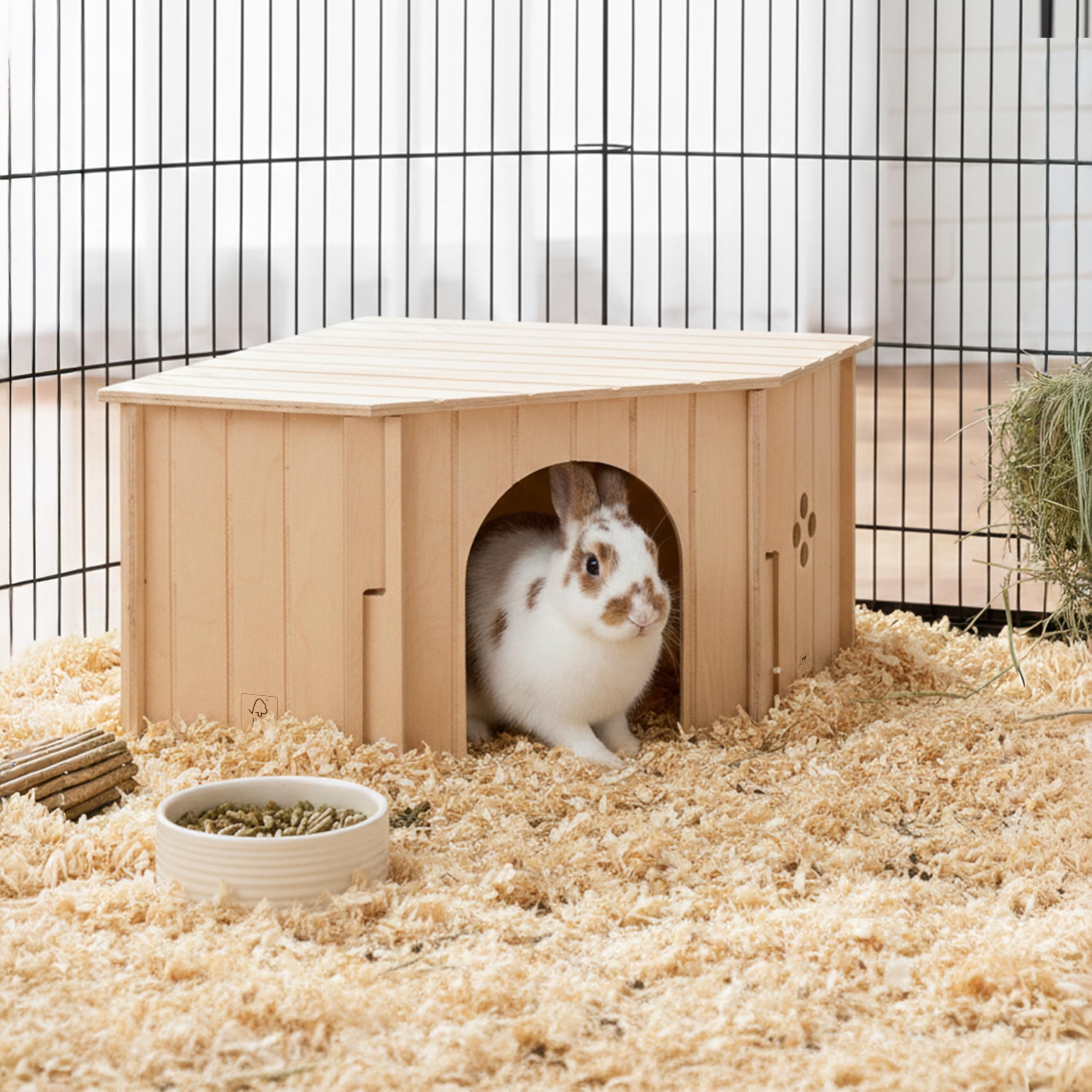 ferplast-sin-corner-eckhaus-l-kleintierhaus-holz-38-x-38-x-h-24-cm image 4