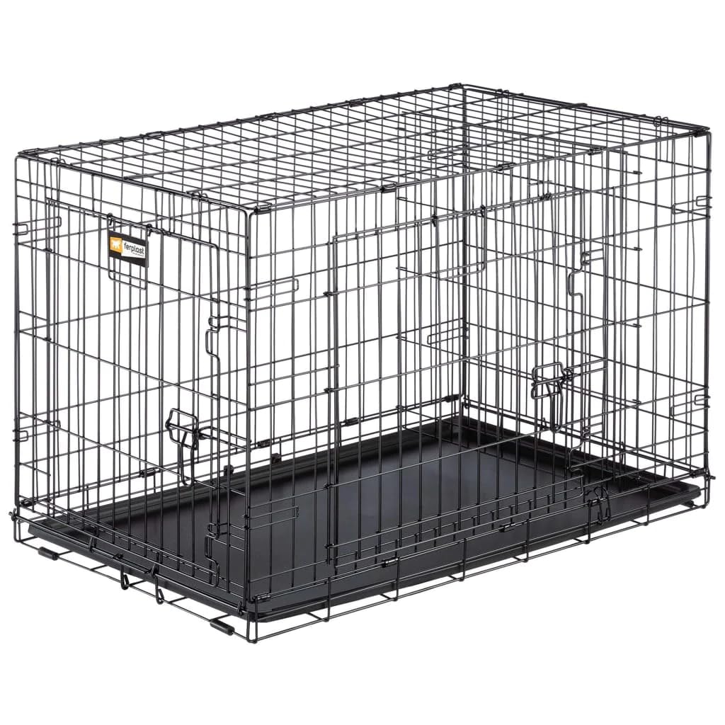 ferplast-dog-inn-90-faltbare-hundebox-metall-schwarz-92-7-x-58-1-x-h-62-5-cm image 1