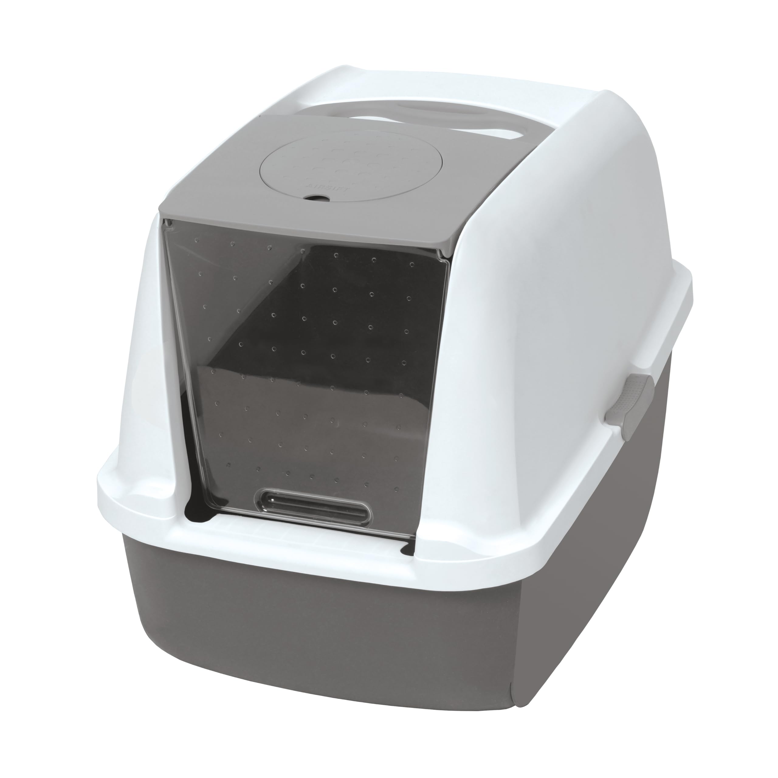 catit-jumbo-katzentoilette-mit-abdeckung-wei-grau-haubentoilette-mit-t-r-und-fil image 6
