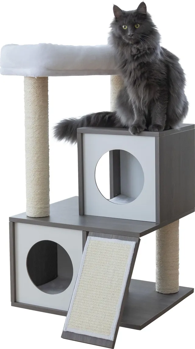 kerbl-pet-kratzbaum-flair-wei-grau-48-x-44-x-86-cm image 1