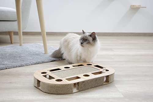 kerbl-pet-ovalo-katzenkratzbrett-52-x-31-x-8-5-cm-mit-catnip-und-spielb-llen image 6