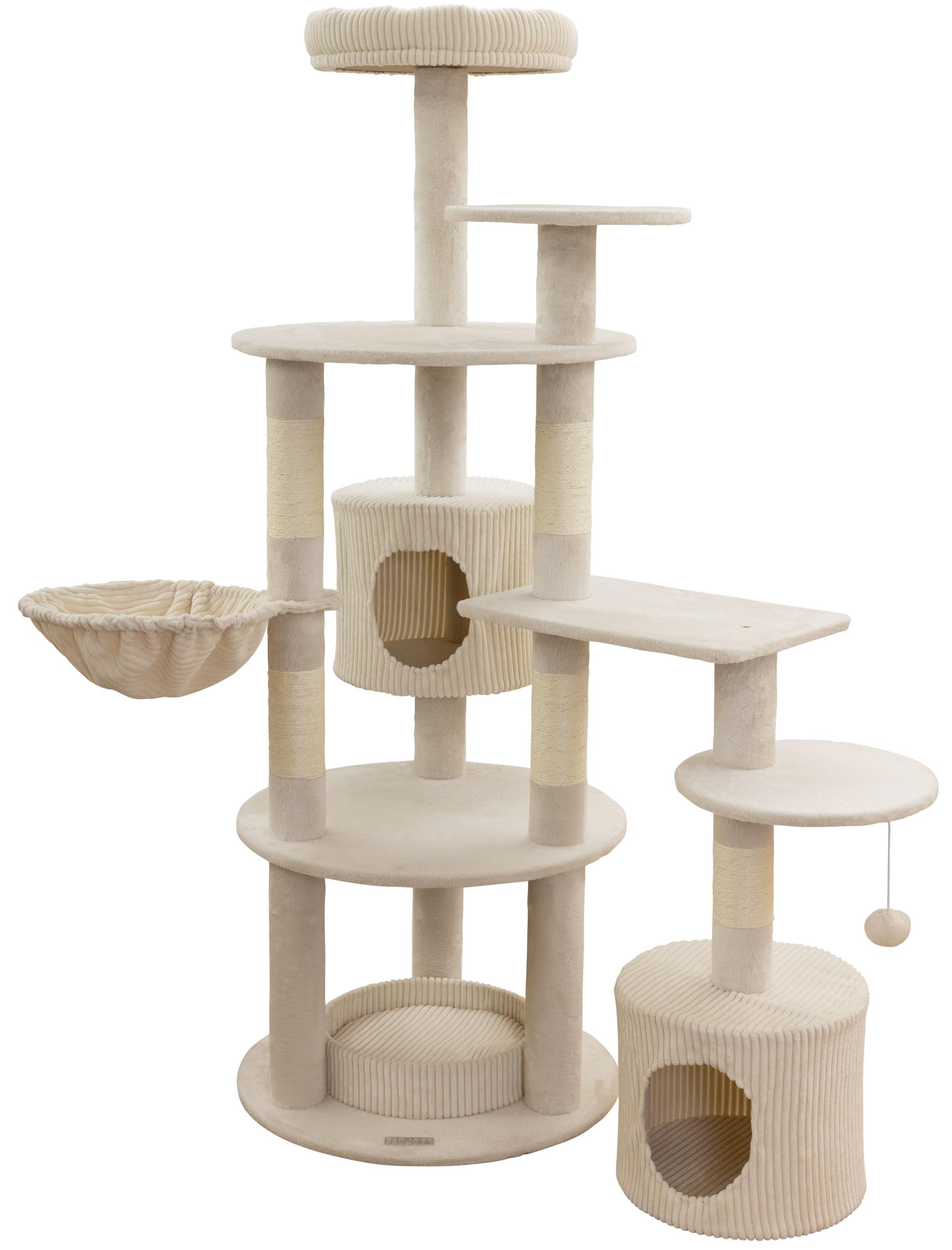 kerbl-pet-kratzbaum-annika-beige-164-cm-katzenkratzbaum-aus-holz-mit-sisal image 1